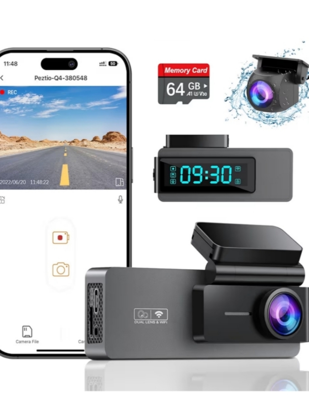 ARIFAYZ Dash Cam Front and Rear 4K+1080P